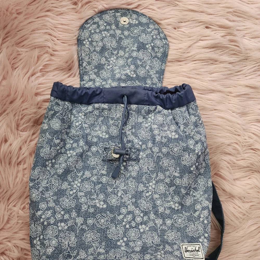 Herschel Supply Co Reid floral denim drawstring flap backpack